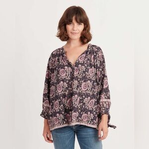 Natalie Martin Floral Top Long Puff Sleeves XS